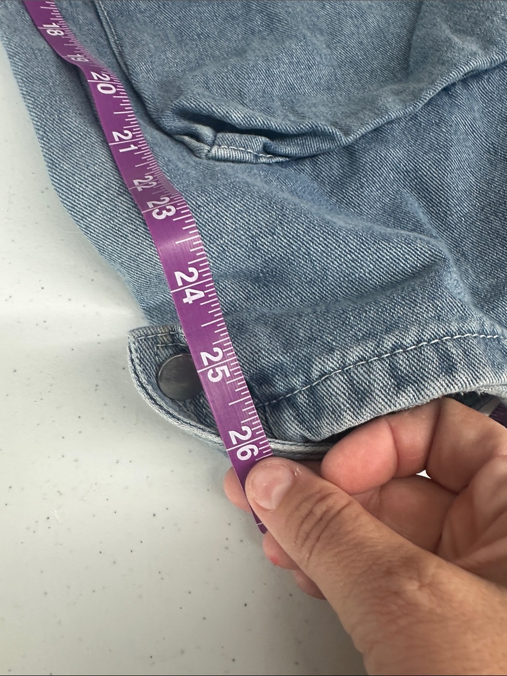 Women's Relaxed Fit Cargo Jean Pants in Blue Comfy Oversized #E12 - Picture 5 of 5